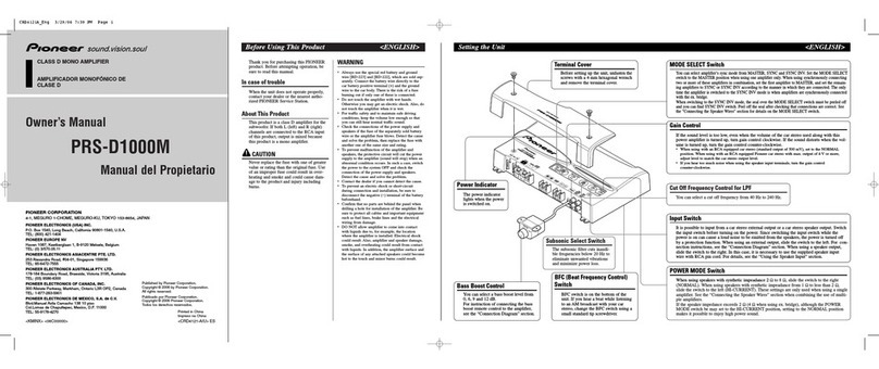 Pioneer PRS-D1000M User manual
