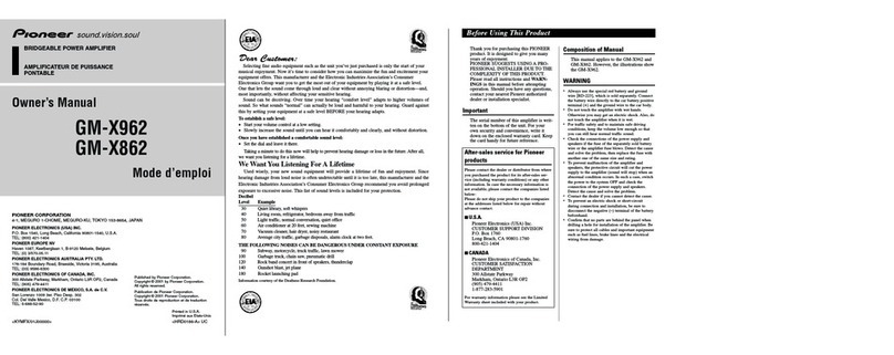 Pioneer GM-X962 owner's manual