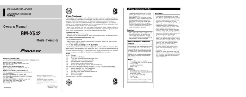 Pioneer GM-X542 owner's manual