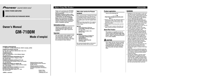 Pioneer GM-7100M User manual