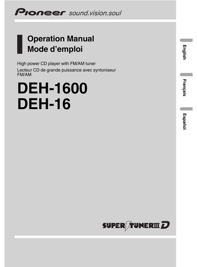 Pioneer Super Tunet IIID DEH-16 User manual Pioneer Super Tunet IIID DEH-16 User manual