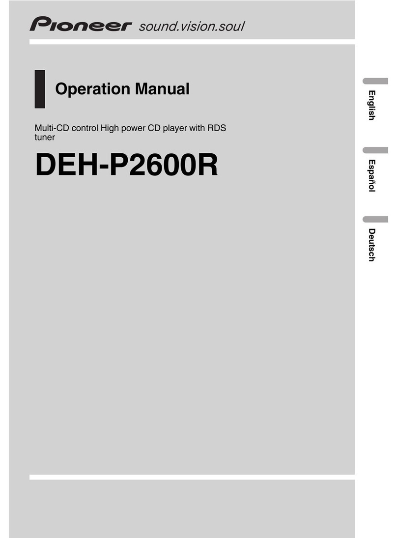 Pioneer DEH-P2600R Operation manual Pioneer DEH-P2600R Operation manual