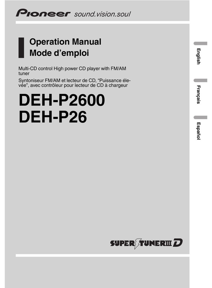Pioneer P2600 - DEH Radio / CD Player User manual