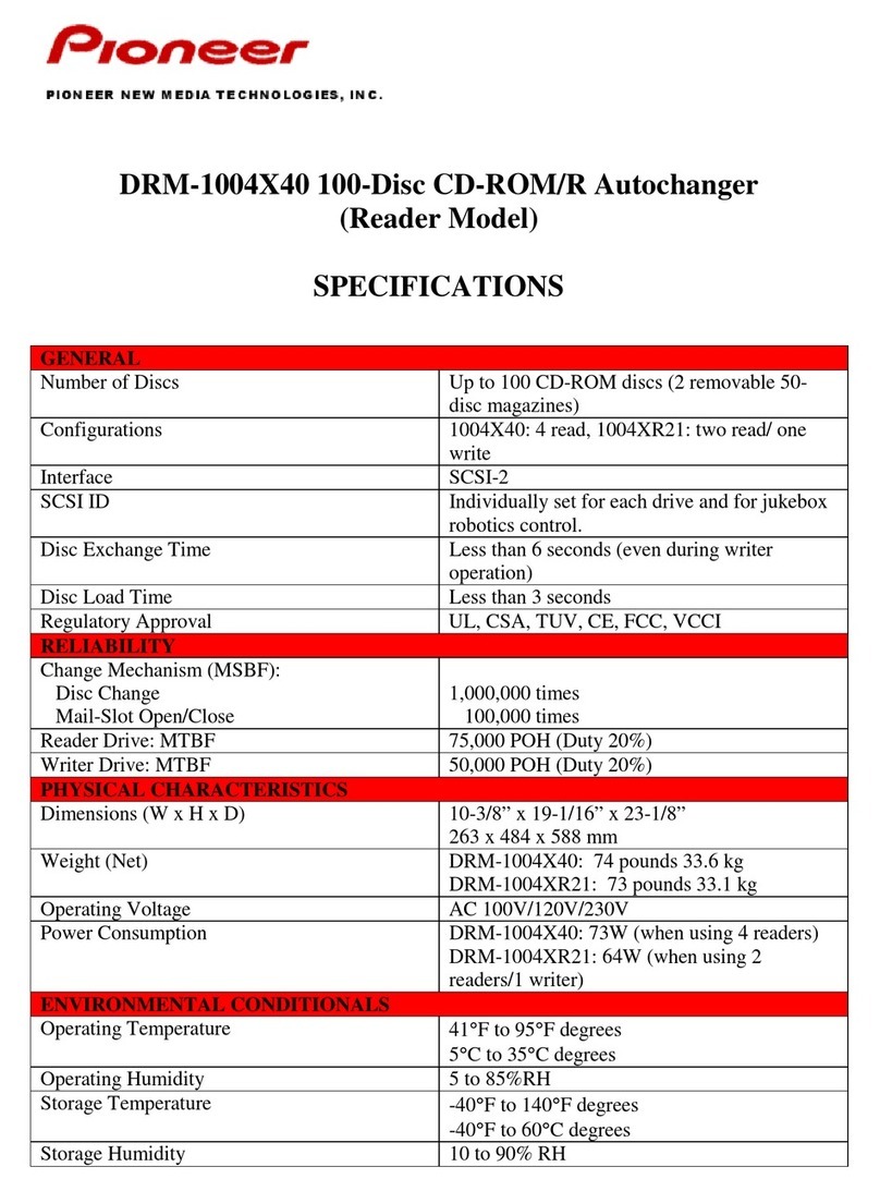 Pioneer DRM-1004X40 Specifications