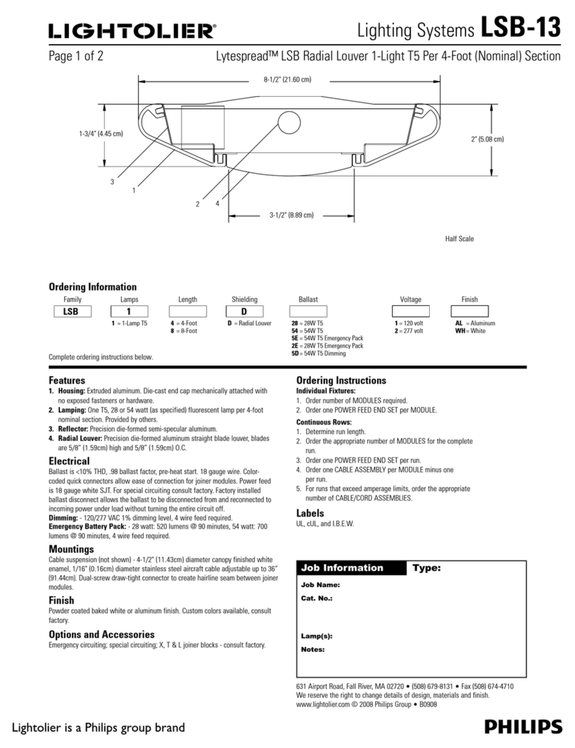 Lightolier Lightolier LSB-13 User manual