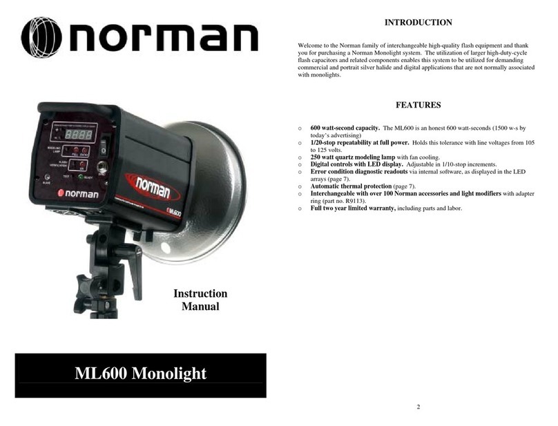 Norman ML600 Monolight User manual