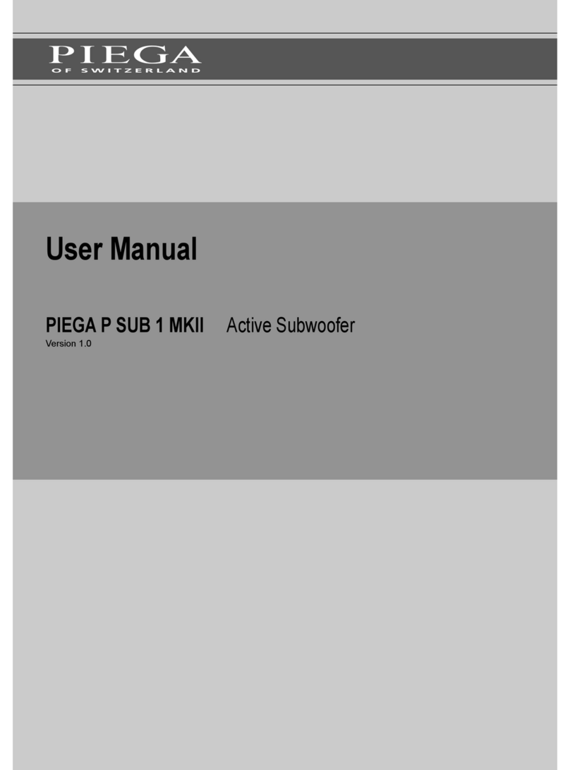 Piega P SUB 1 MKII User manual