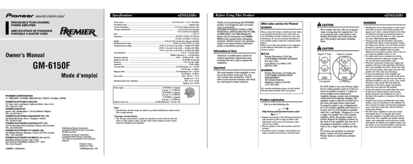 Pioneer GM-6150F Premier User manual