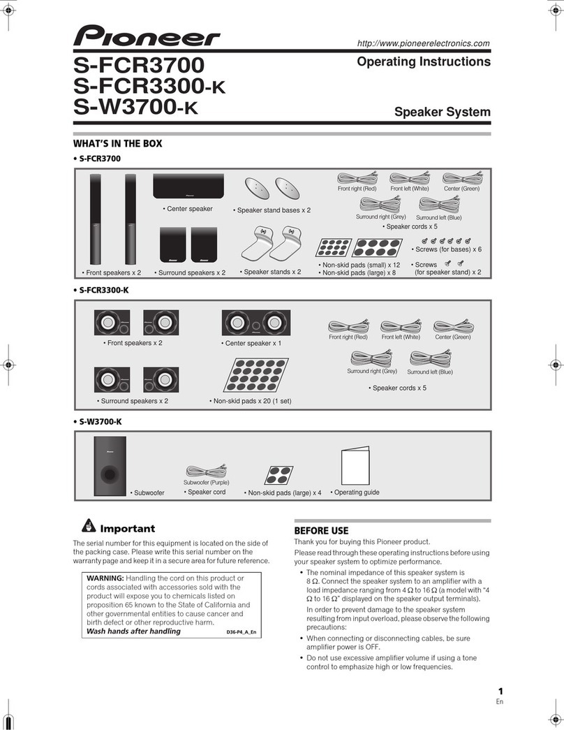 Pioneer S-FCR3300-K User manual