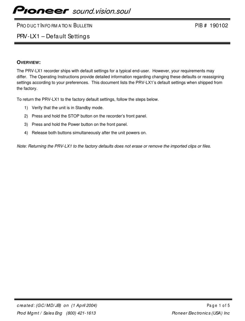Pioneer PRV-LX1 Manual