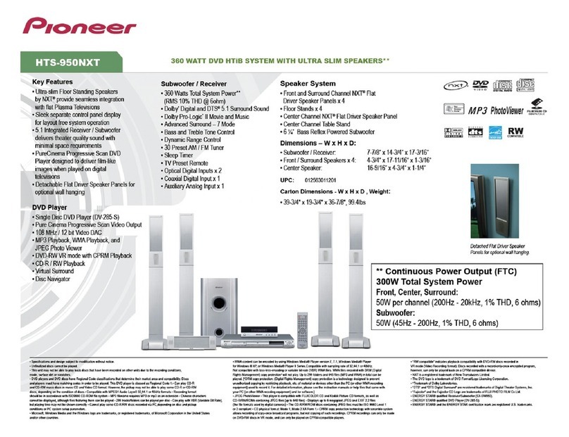 Pioneer HTS-950NXT Specifications