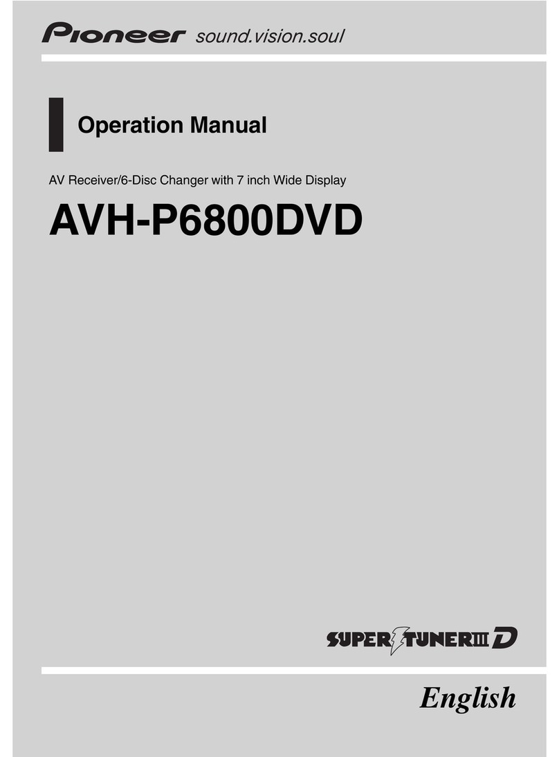 Pioneer AVH-P6800DVD - DVD Changer With LCD Monitor Operation manual