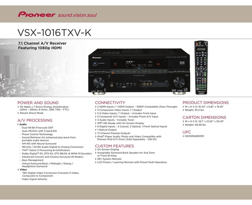 Pioneer 12562810911 Specifications