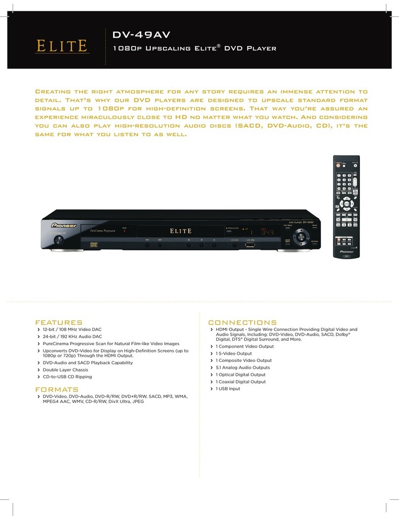 Pioneer DV-49AV - Elite DVD Player User manual