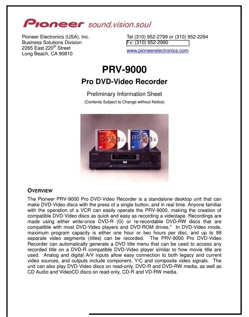 Pioneer PRV-9000 User manual