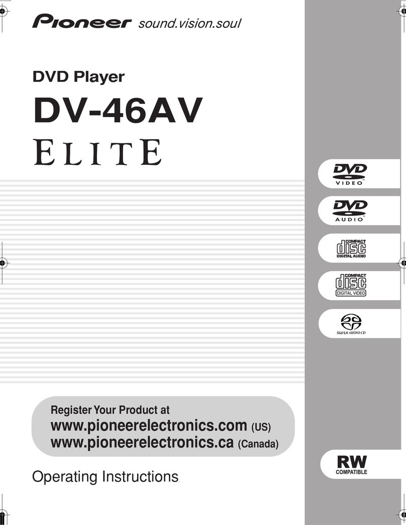 Pioneer DV46AV - Elite DVD Player User manual