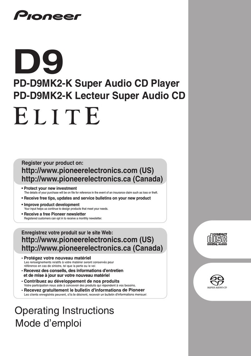 Pioneer SUPER AUDIO CD PLAYER PD-D9MK2-K User manual