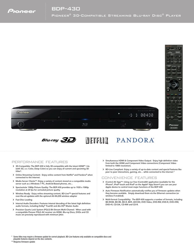 Pioneer BDP-430 User manual