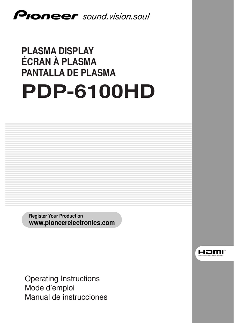 Pioneer PDP6100HD - 61" Plasma Panel User manual