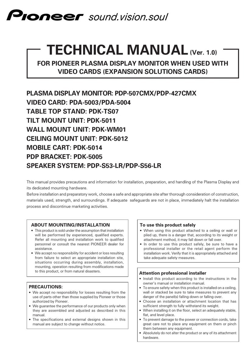 Pioneer PureVision PDP-427CMX User manual Pioneer PureVision PDP-427CMX User manual