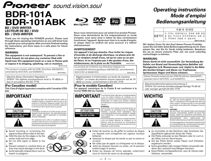 Pioneer BDR-101A User manual