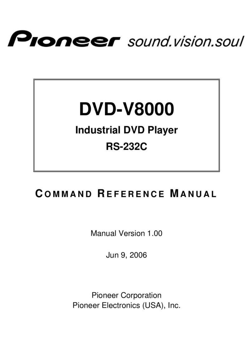 Pioneer V8000 - DVD Professional Player Installation manual