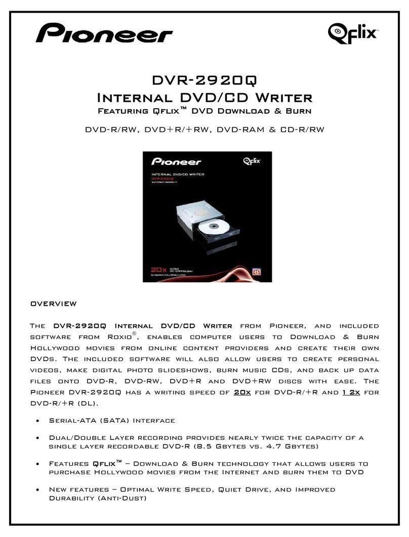 Pioneer DVR-2920Q - DVD±RW / DVD-RAM Drive User manual