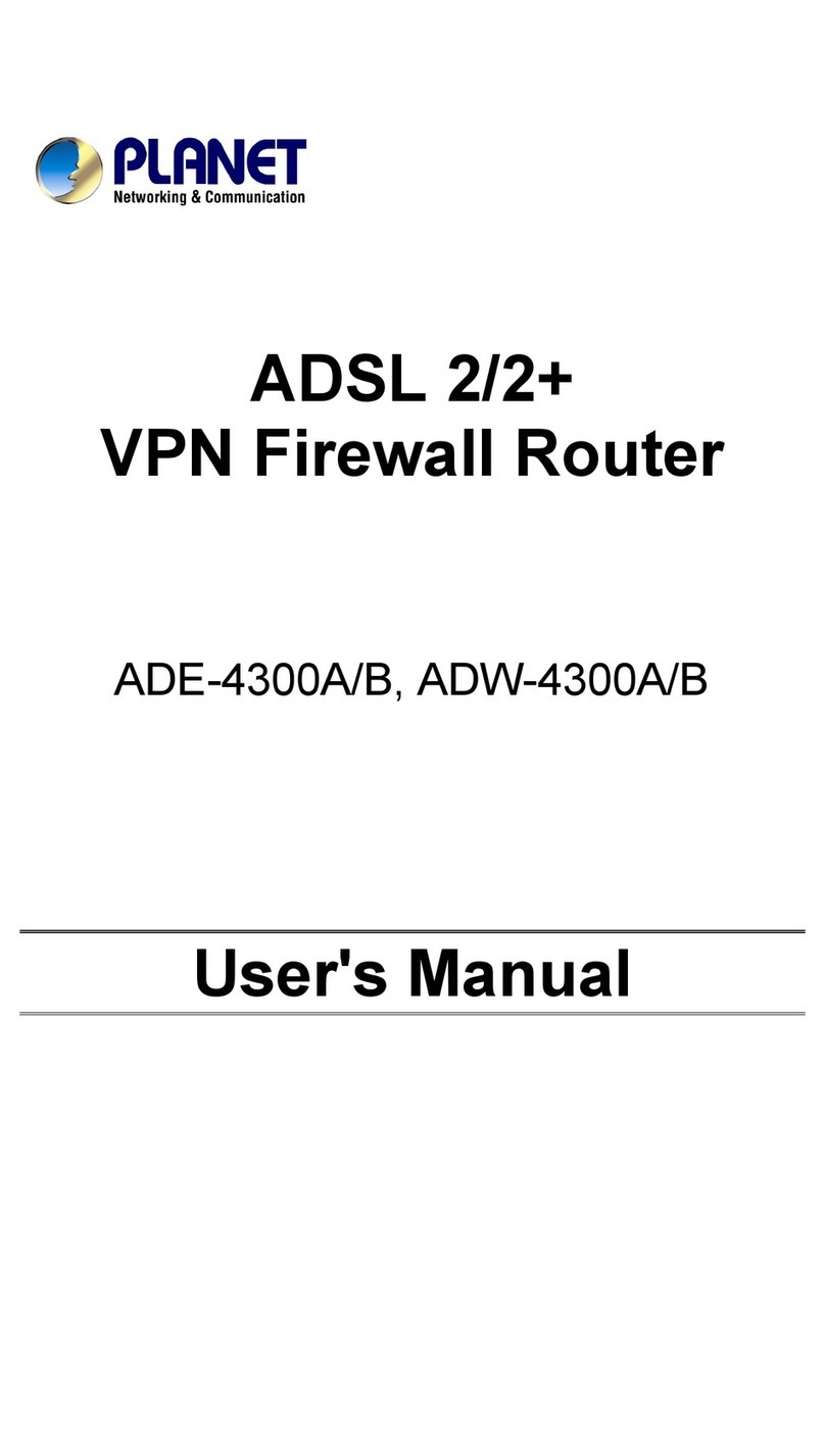 Planet ADSL 2/2+ VPN Firewall Router ADE-4300A/B user manual