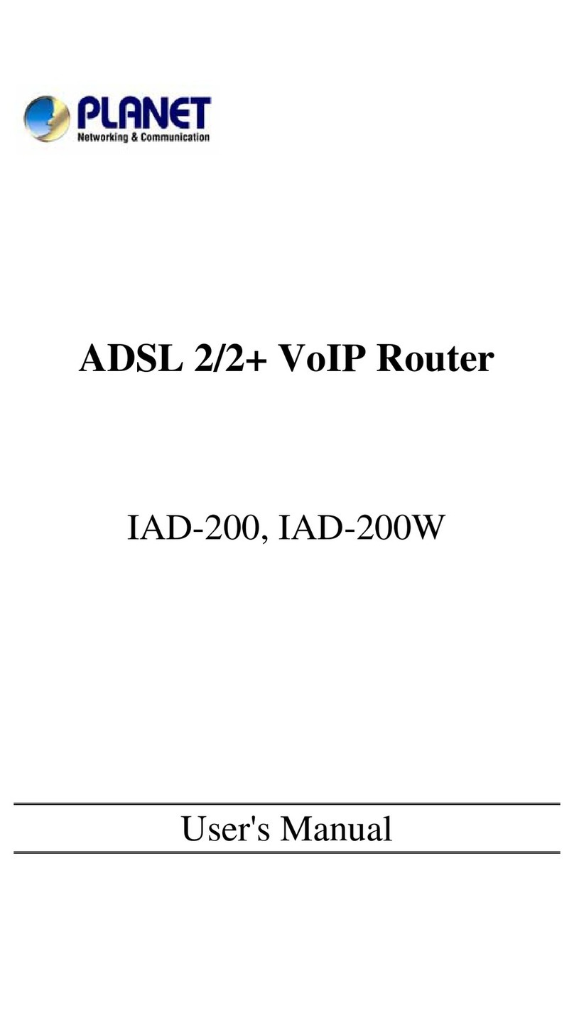 Planet ADSL 2/2+ VoIP Router IAD-200W user manual