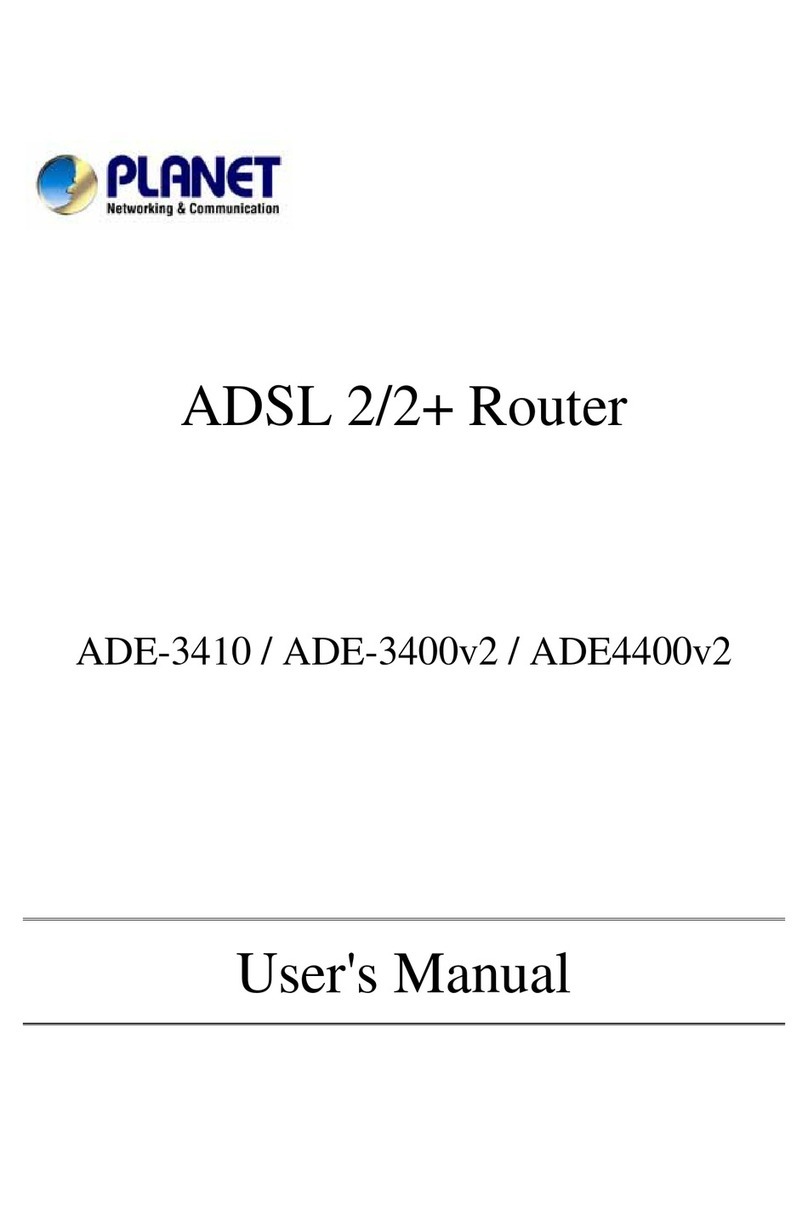 Planet ADSL 2/2+ Router ADE-3400v2 user manual