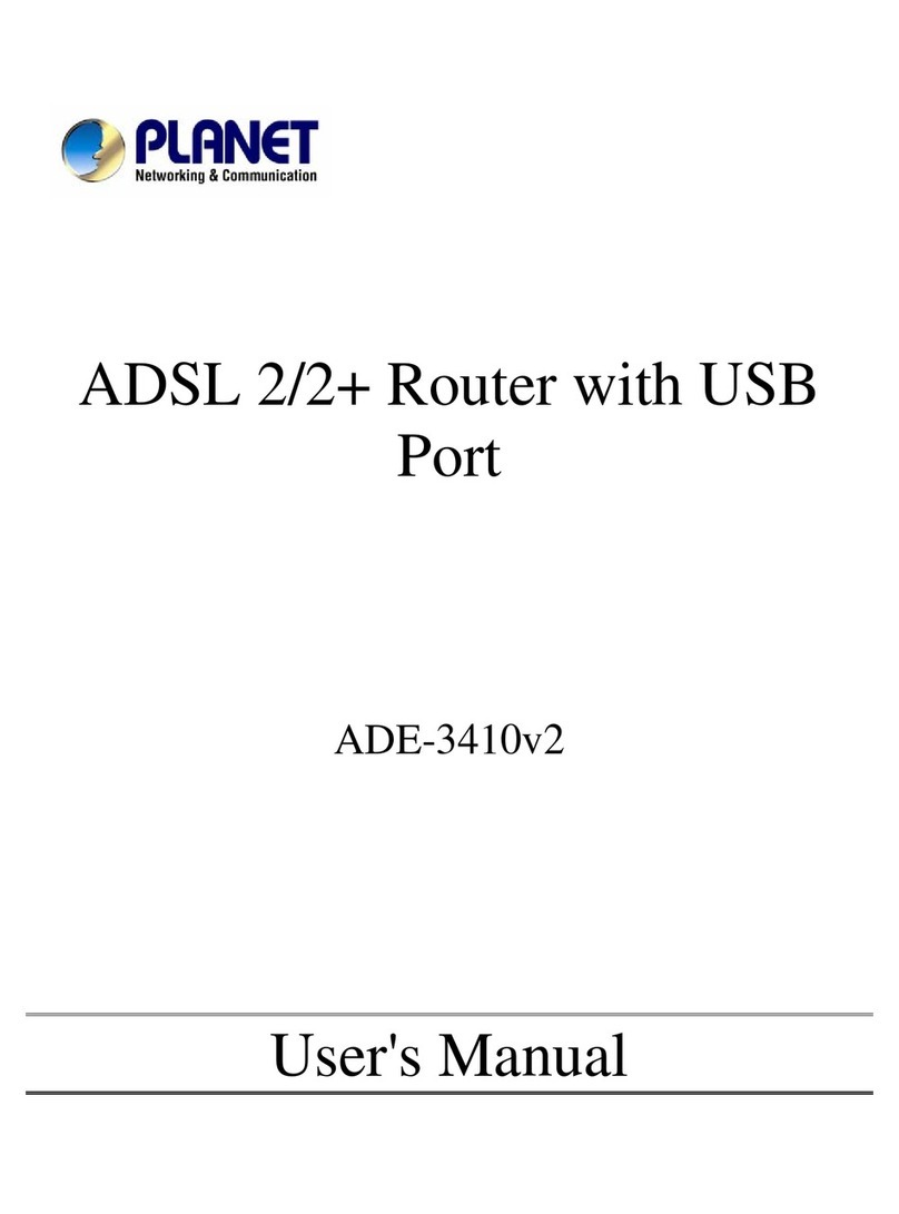 Planet ADSL 2/2+ Router with USB Port ADE-3410v2 User manual