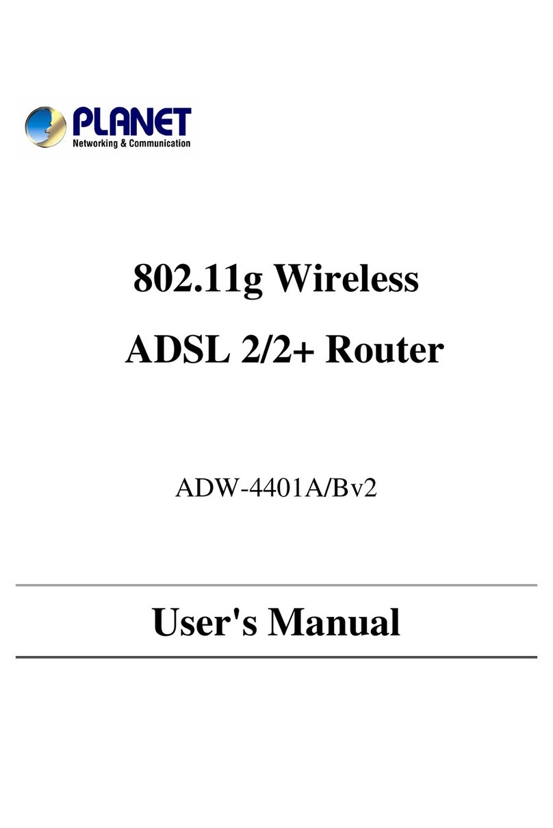 Planet 802.11g Wireless ADSL 2/2+ Router... user manual