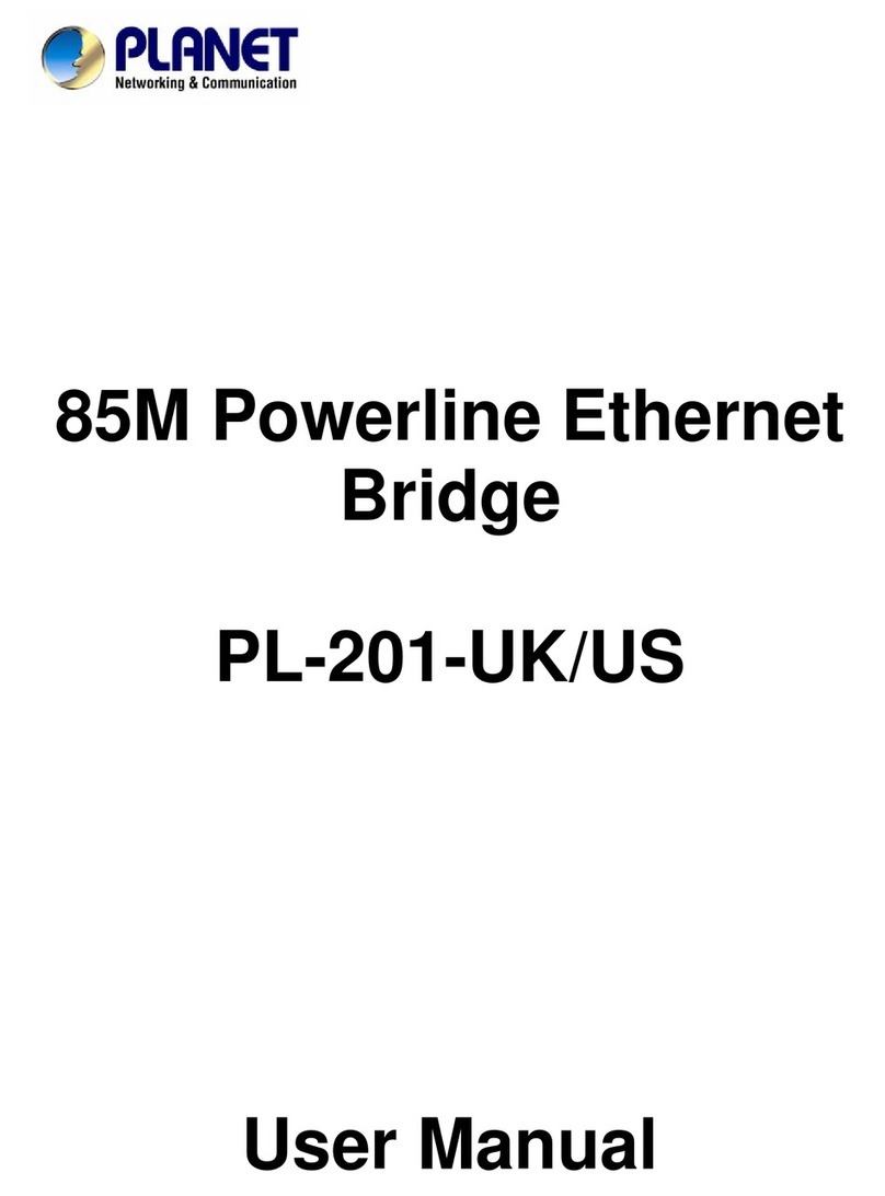 Planet 85M Powerline Ethernet PL-201-UK/US user manual