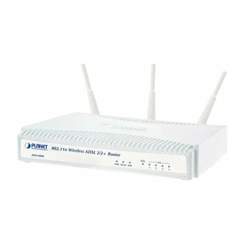Planet 802.11n Wireless ADSL 2/2+ Router ADN-4000 Quick installation guide