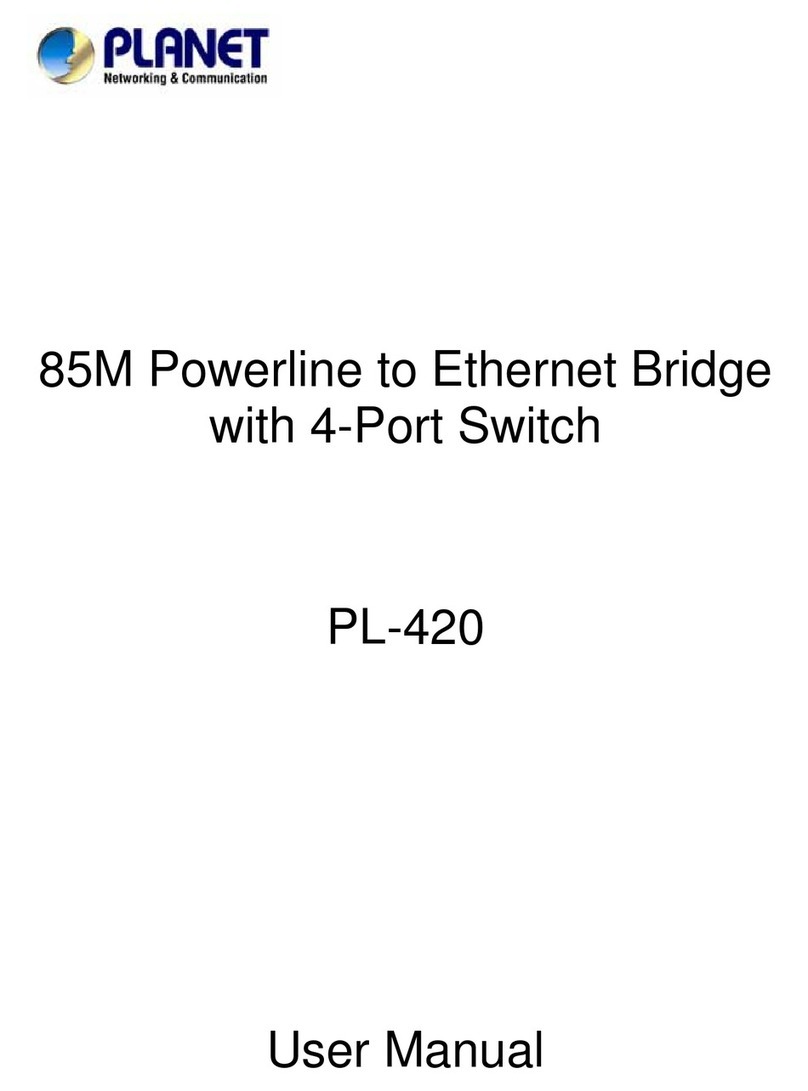 Planet 85M Powerline to Ethernet Bridge with 4-Port Switch... User manual Planet 85M Powerline to Ethernet Bridge with 4-Port Switch... User manual
