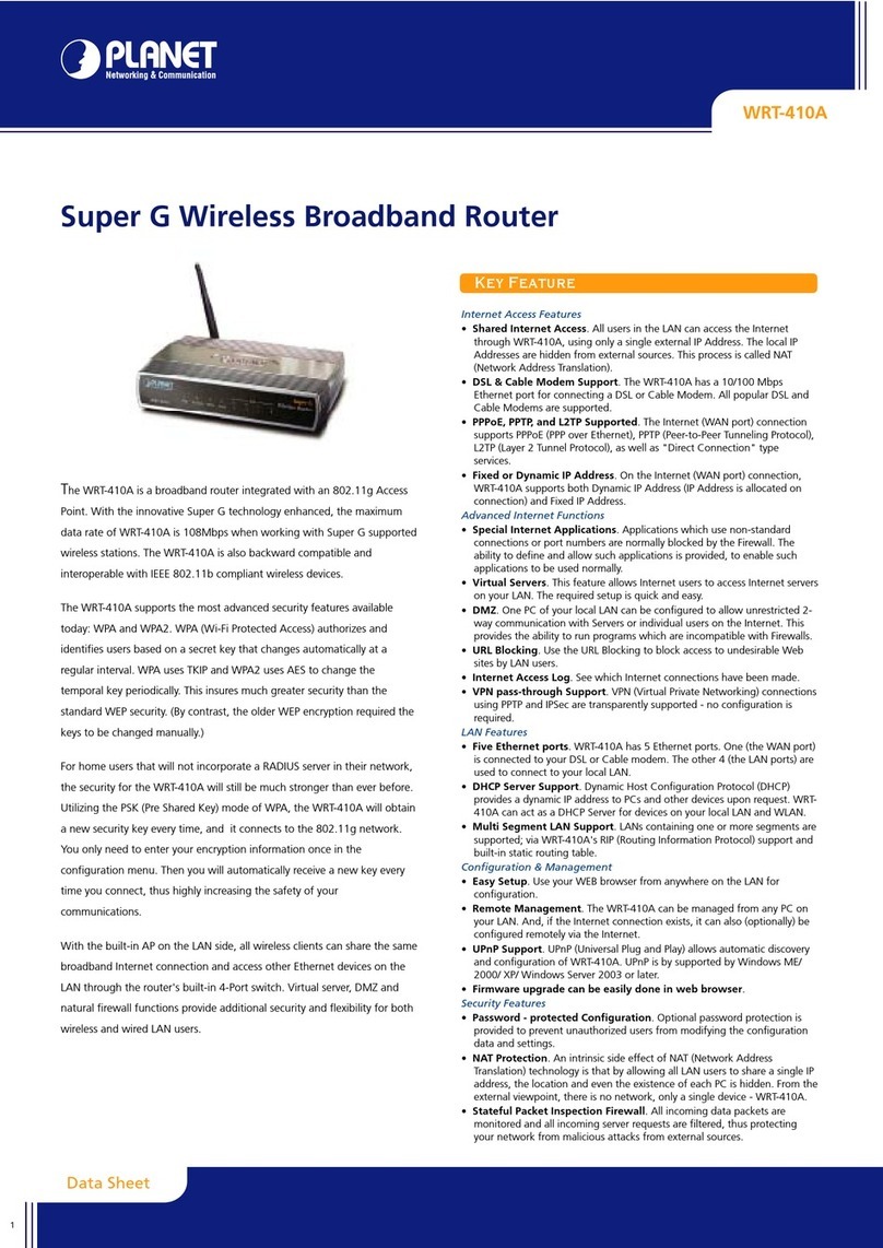 Planet WRT-410A User manual Planet WRT-410A User manual
