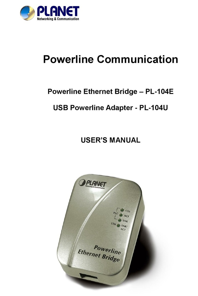 Planet Powerline Ethernet Bridge PL-104E user manual