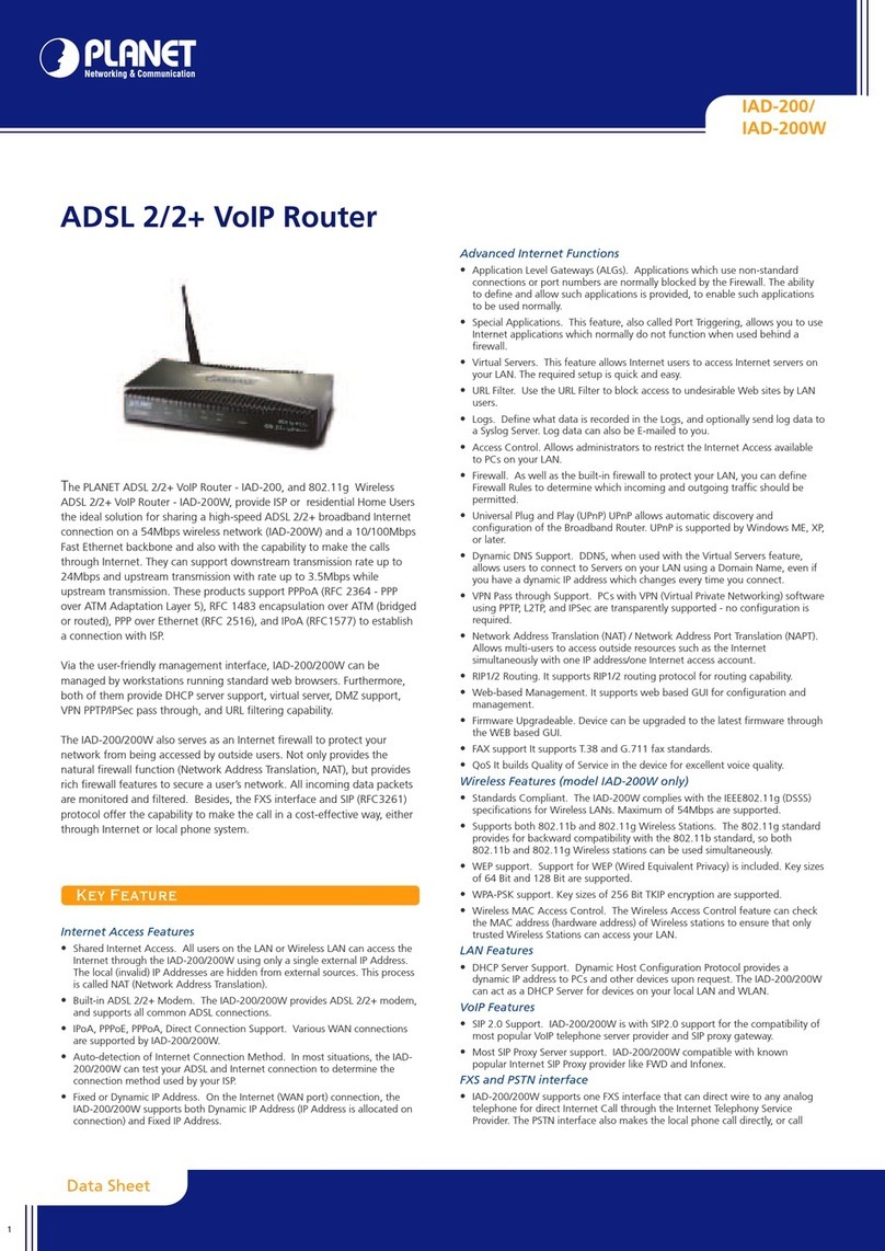 Planet IAD-200 specification