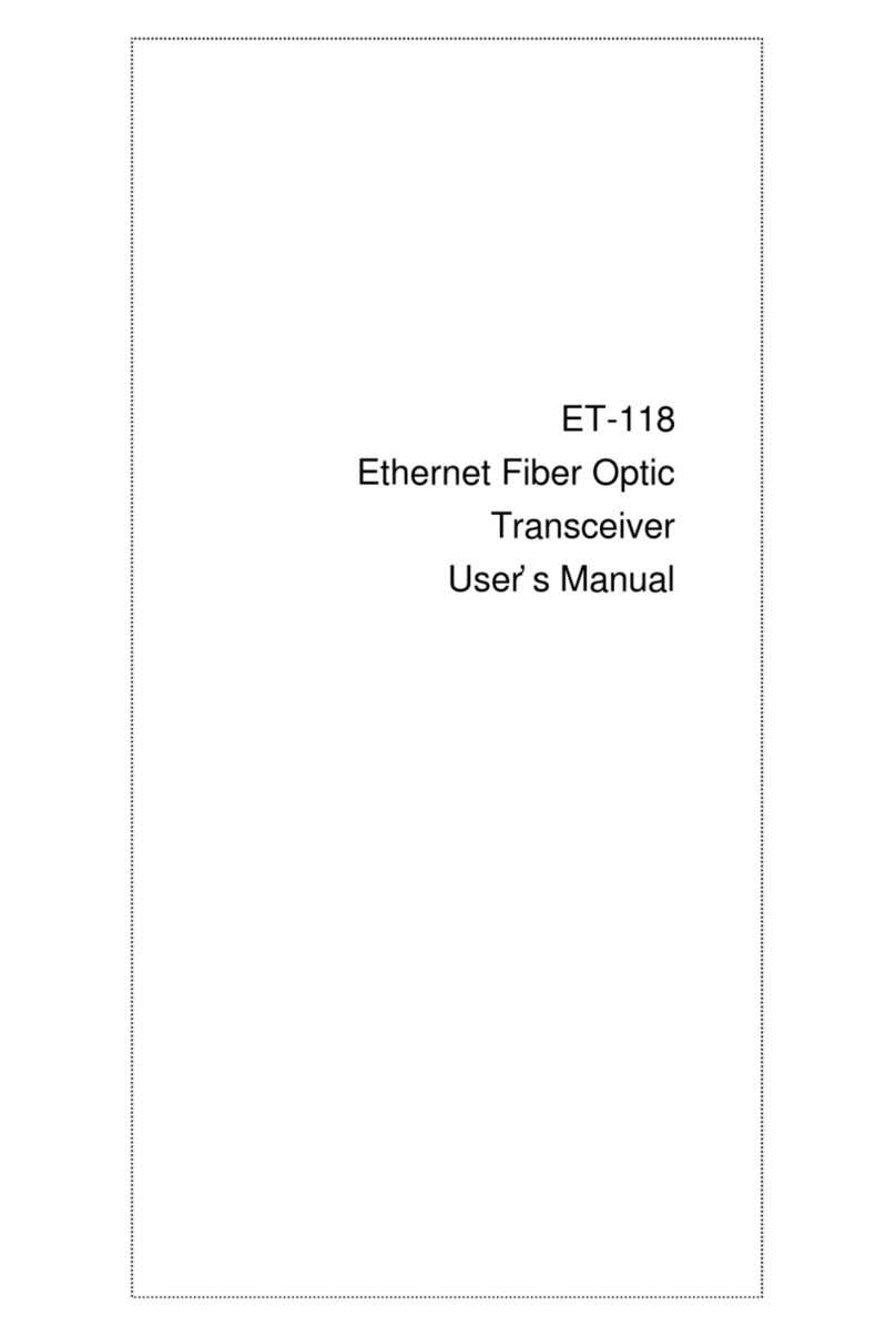 Planet Ethernet Fiber Optic Transceiver ET-118 user manual