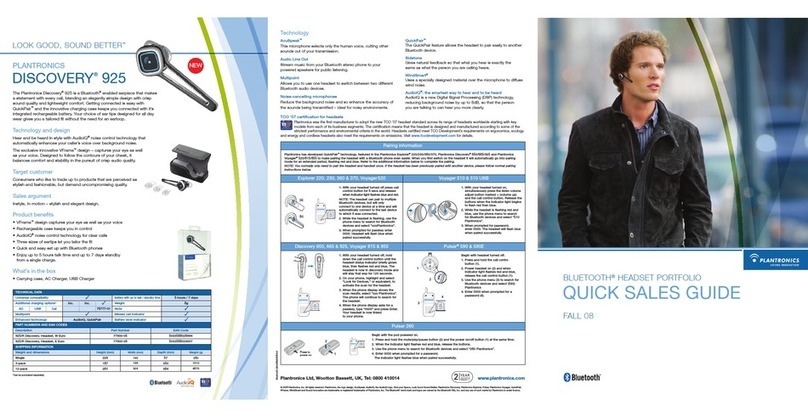 Plantronics DISCOVERY 925 Specification sheet