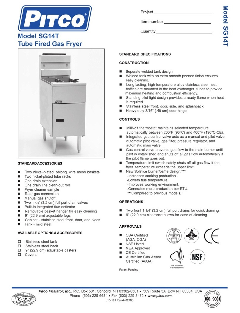 Pitco Frialator SG 14T User manual