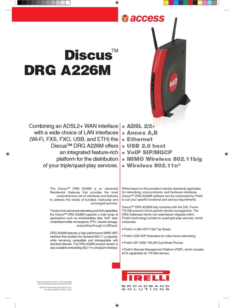 Pirelli Discus DRG A226M Specification sheet