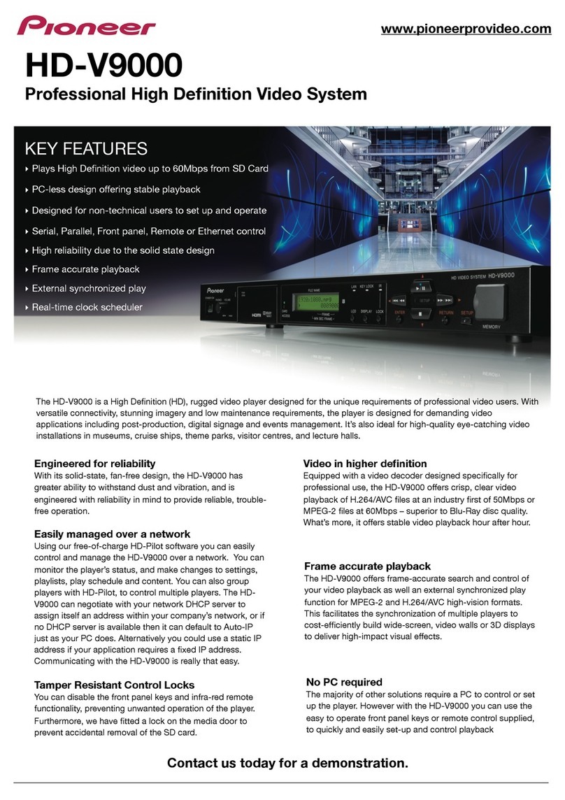 Pioneer HD-V9000 User manual Pioneer HD-V9000 User manual