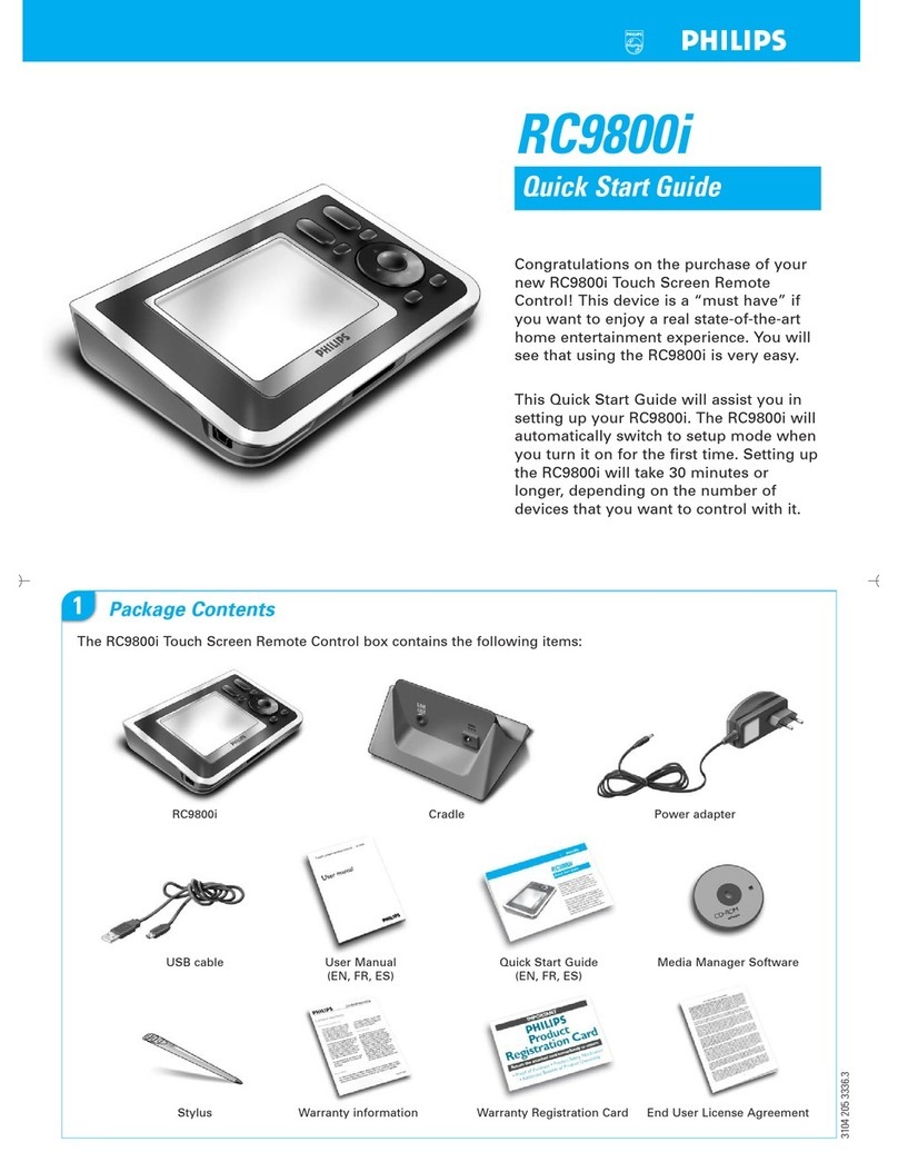 Philips RC9800I quick start guide