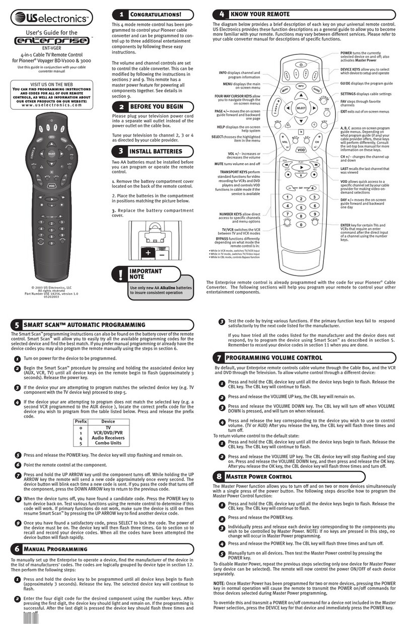 US Electronics 3000 User manual