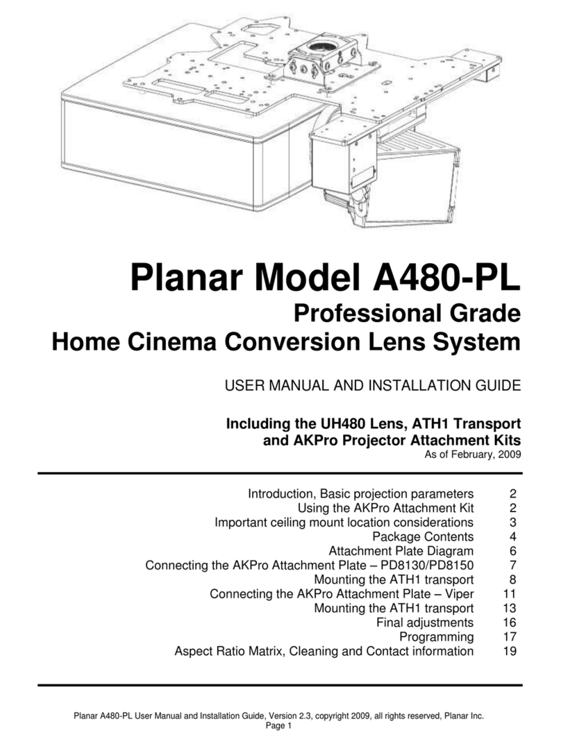 Planar A480-PL Installation and operating instructions