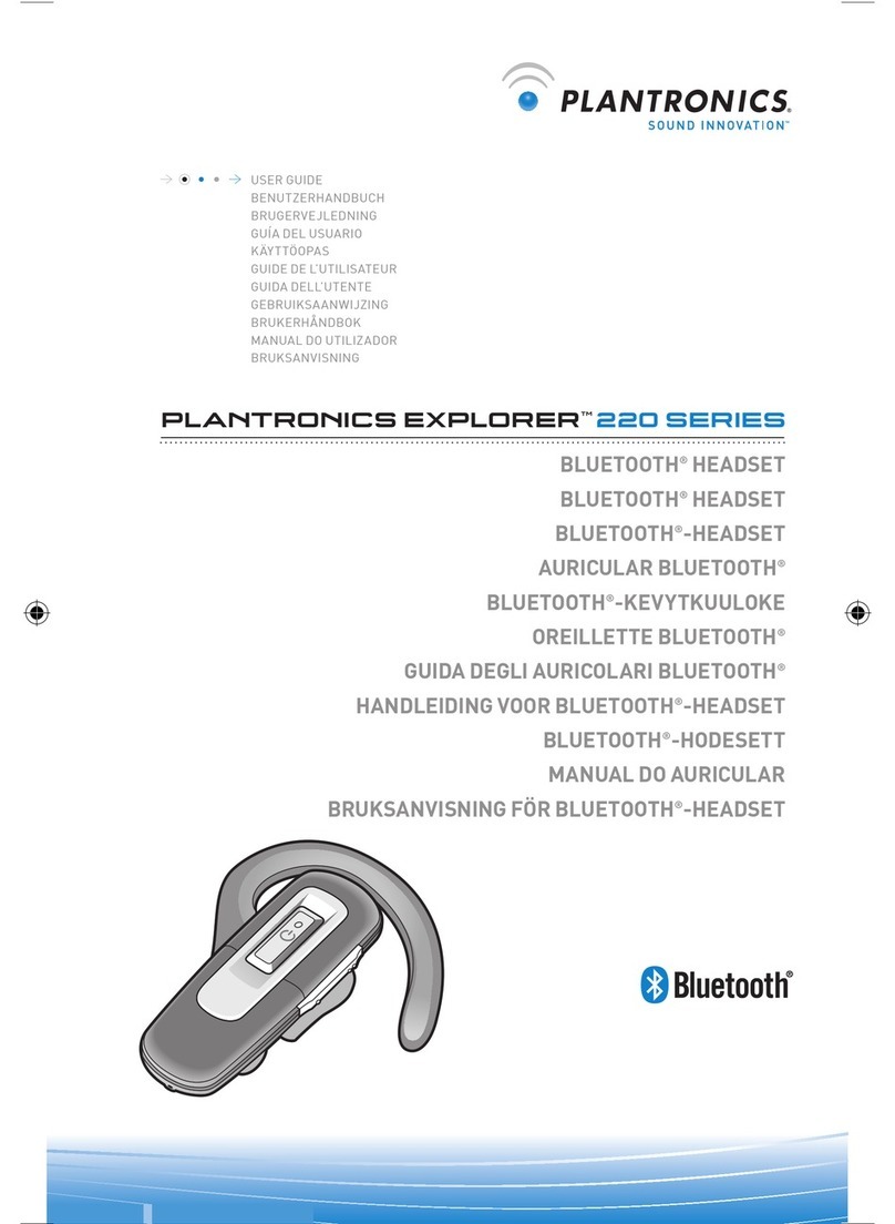 Plantronics BLUETOOTH HEADSET 220 SERIES user guide