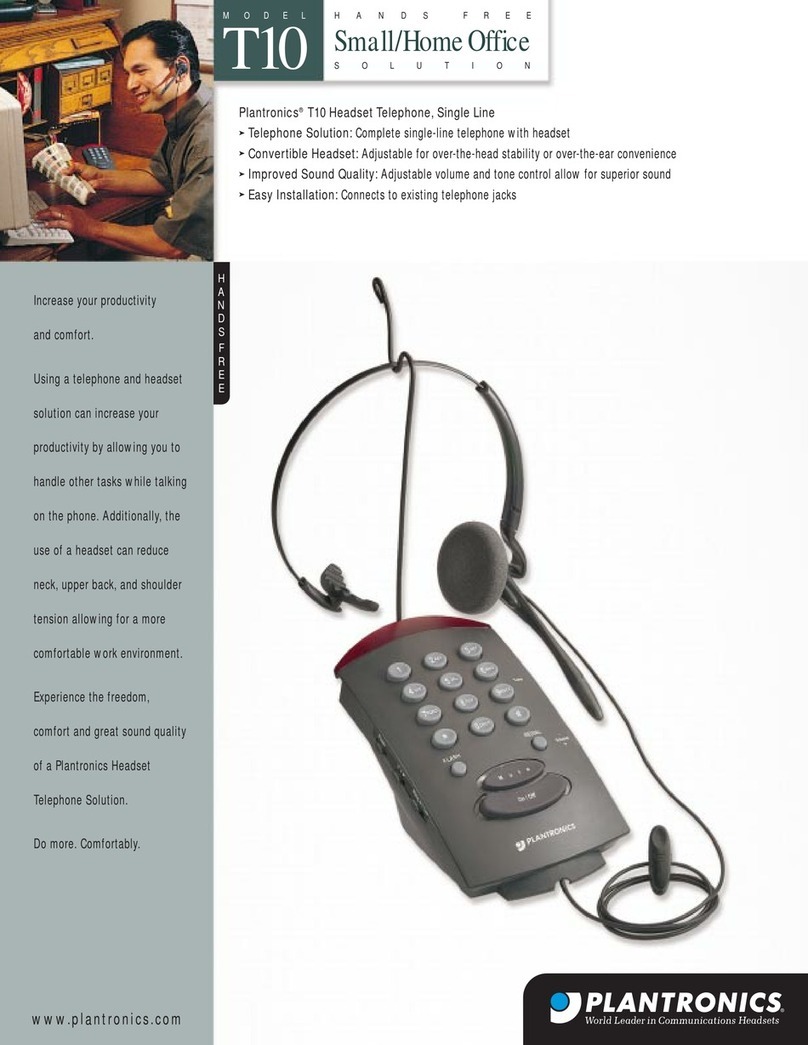 Plantronics T10 User manual Plantronics T10 User manual