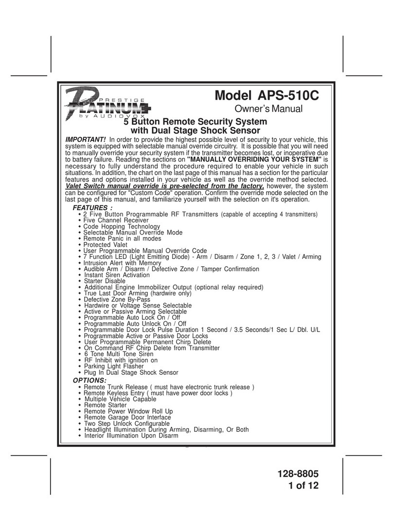 Audiovox Prestige Platinum APS-510C User manual