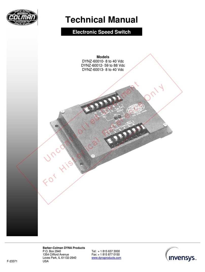 Barber-Colman DYNZ-600 Series Technical manual Barber-Colman DYNZ-600 Series Technical manual